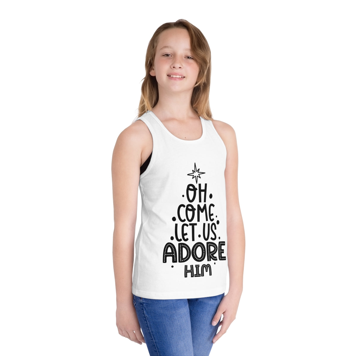 Kid's Jersey Tank Top Adoremosle – ropa cristiana para niños – foto 3