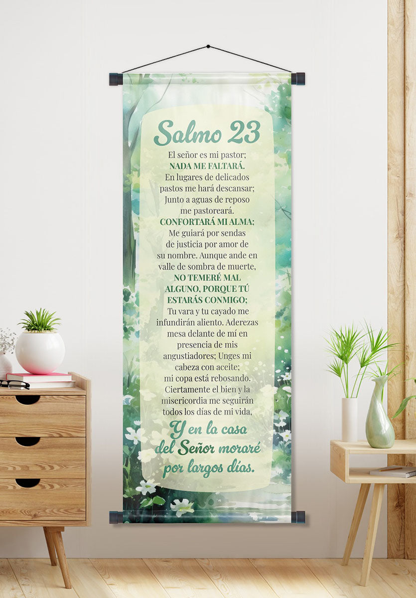 Banner cristiano Salmo 23 – versículo bíblico en español, 40 x 100 cm – foto 4