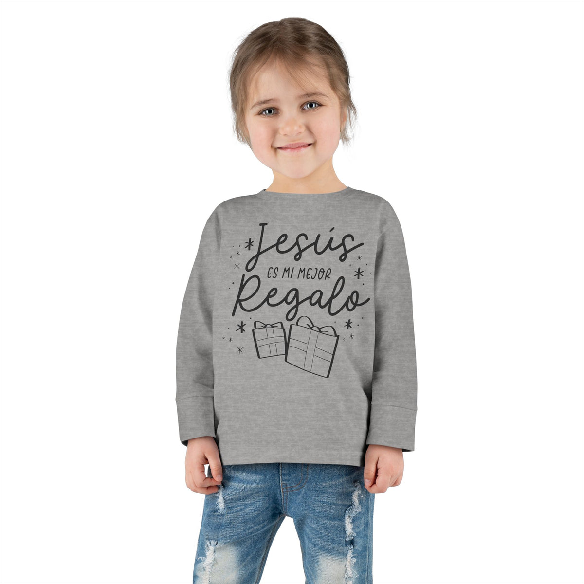 Toddler Long Sleeve Tee Jesús mi Regalo – ropa cristiana para niños