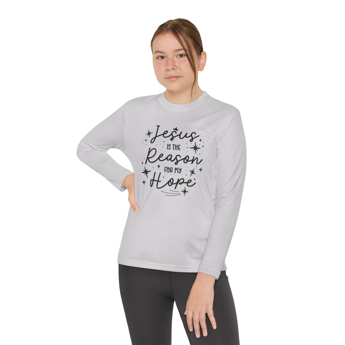 Youth Long Sleeve Competitor Tee Esperanza – ropa cristiana para niños – foto 9
