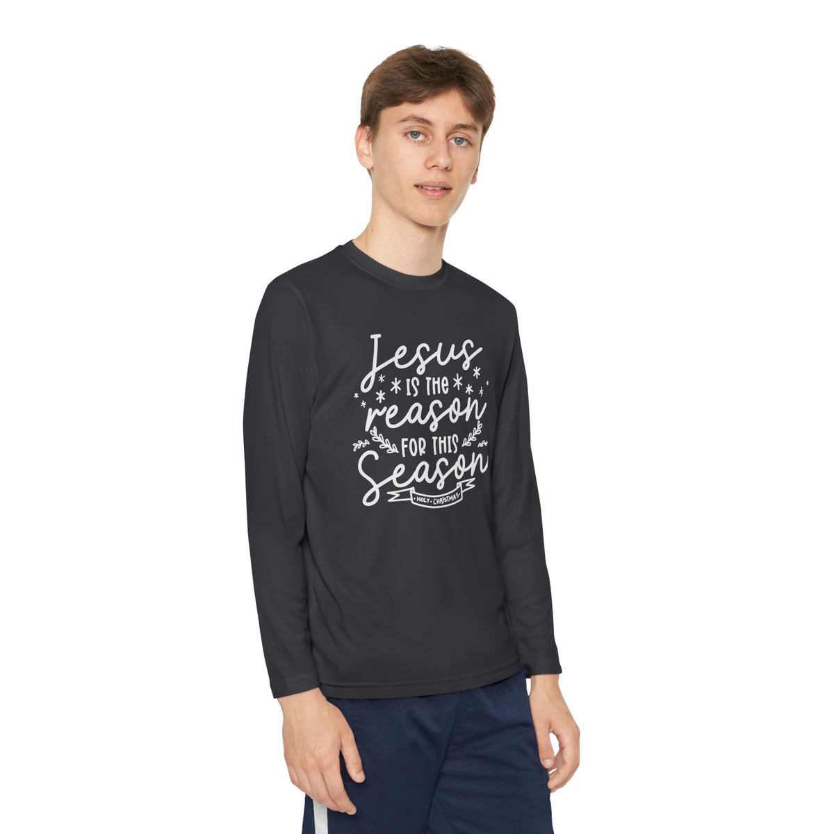 Youth Long Sleeve Competitor Tee Jesús la Razón – ropa cristiana para niños – foto 11