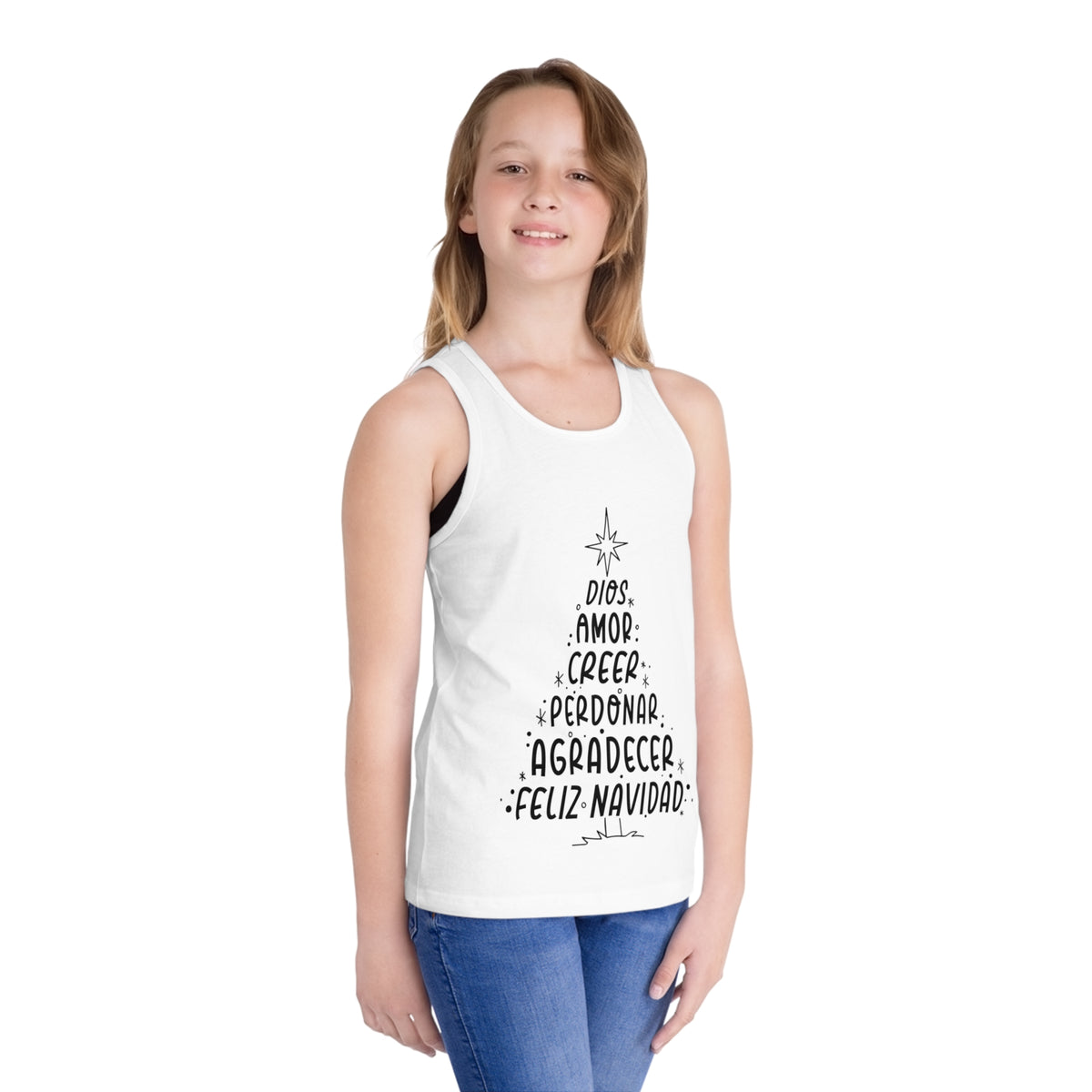 Kid's Jersey Tank Top Arbol Navidad – ropa cristiana para niños – foto 3