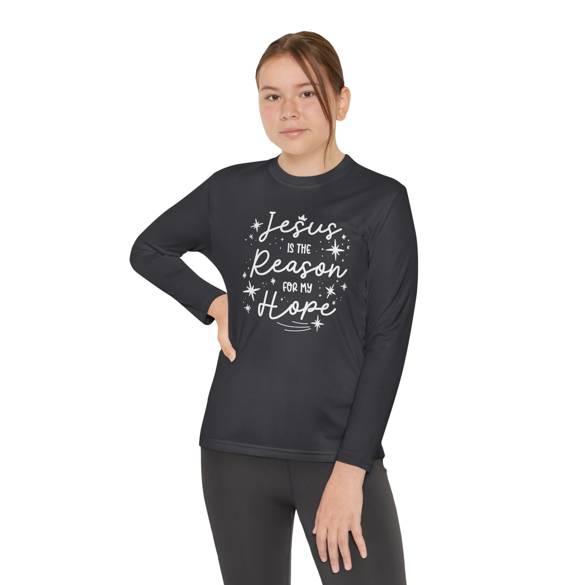 Youth Long Sleeve Competitor Tee Esperanza – ropa cristiana para niños – foto 12