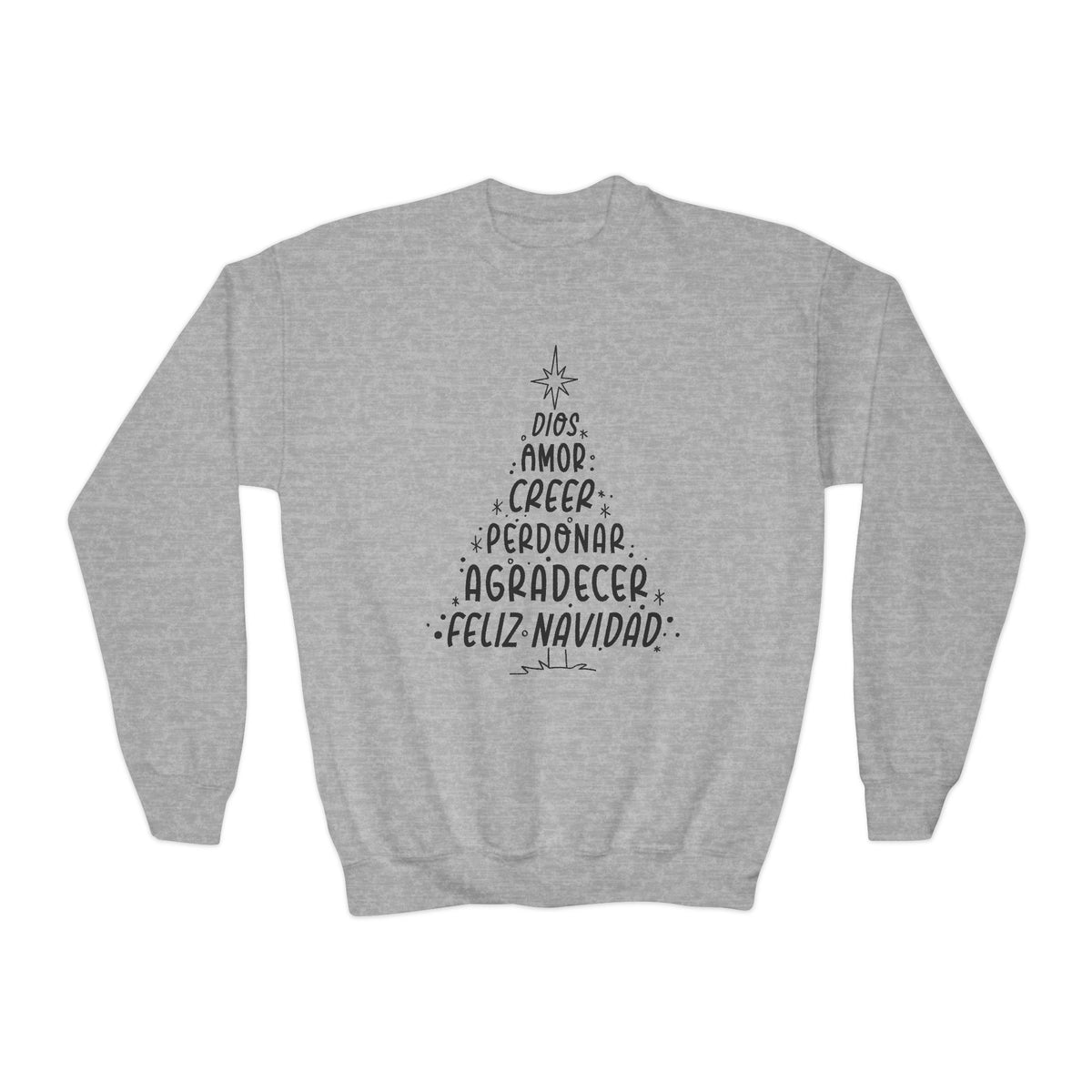Youth Crewneck Sweatshirt Arbol Navidad – ropa cristiana para niños – foto 3