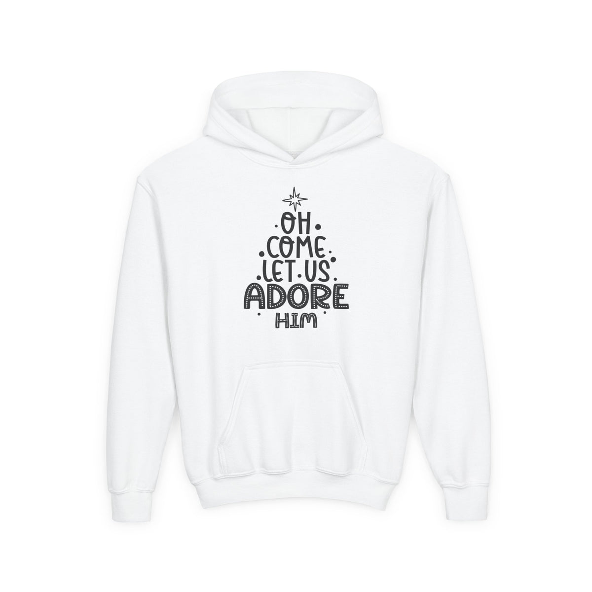 Youth Heavy Blend Hooded Sweatshirt Adoremos – ropa cristiana para niños