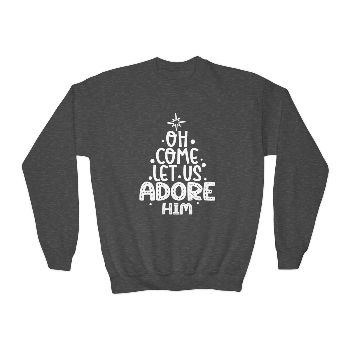 Youth Crewneck Sweatshirt Adoremos – ropa cristiana para niños – foto 3