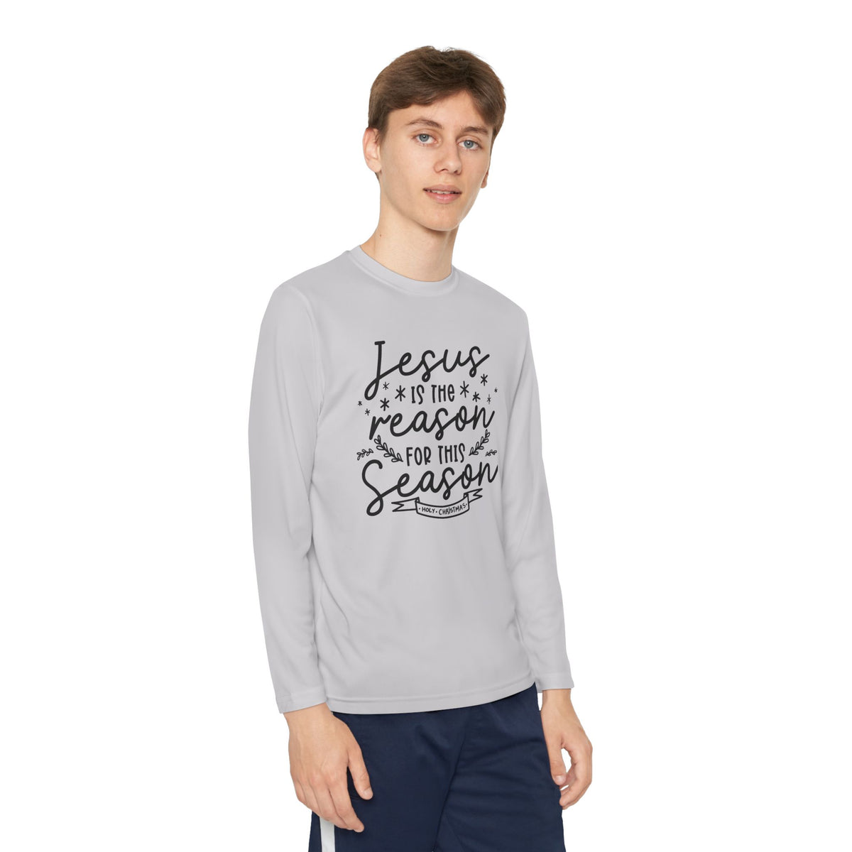 Youth Long Sleeve Competitor Tee Jesús la Razón – ropa cristiana para niños – foto 8