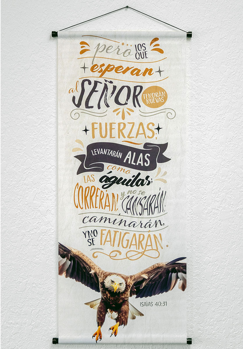 Banner cristiano Isaías 40:31 – versículo bíblico en español, 40 x 100 cm – foto 2