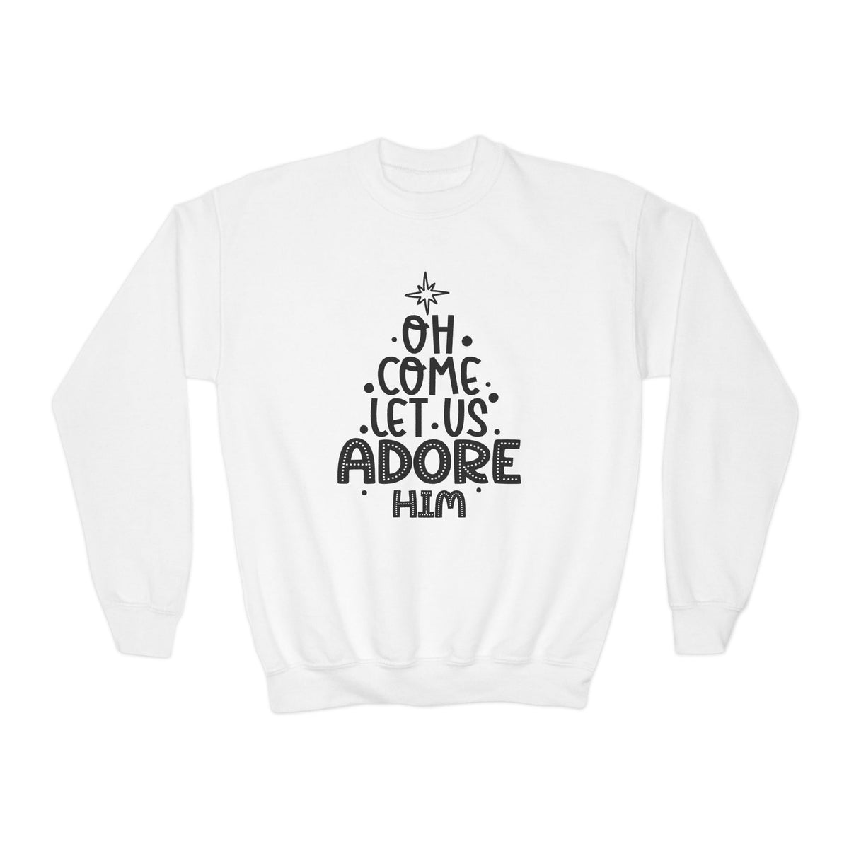 Youth Crewneck Sweatshirt Adoremos – ropa cristiana para niños – foto 2