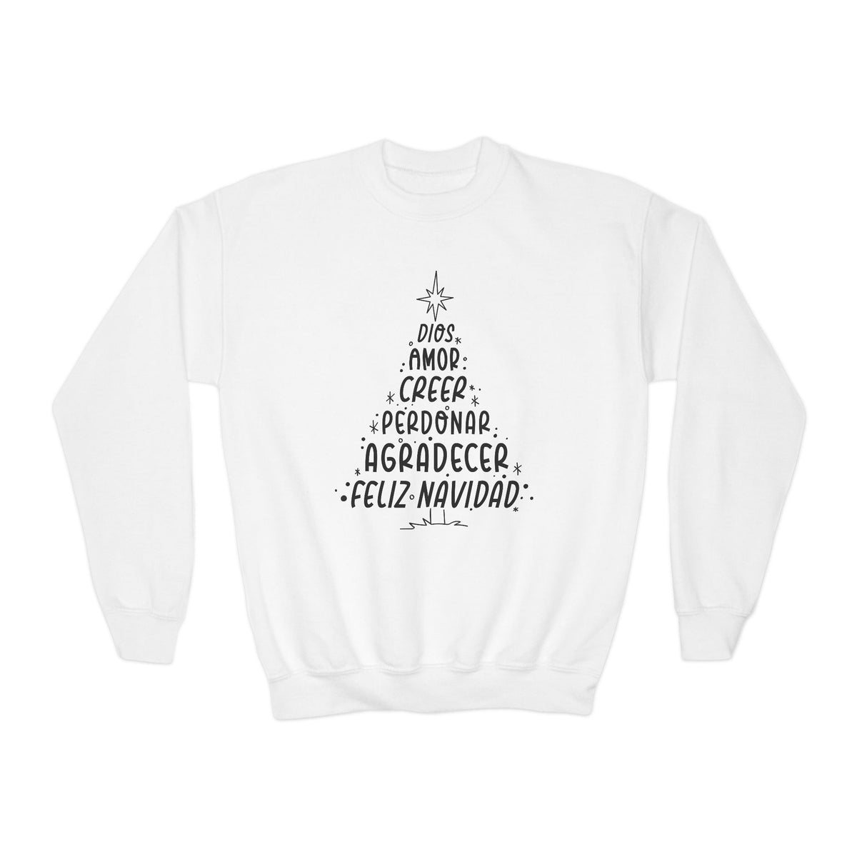 Youth Crewneck Sweatshirt Arbol Navidad – ropa cristiana para niños – foto 2