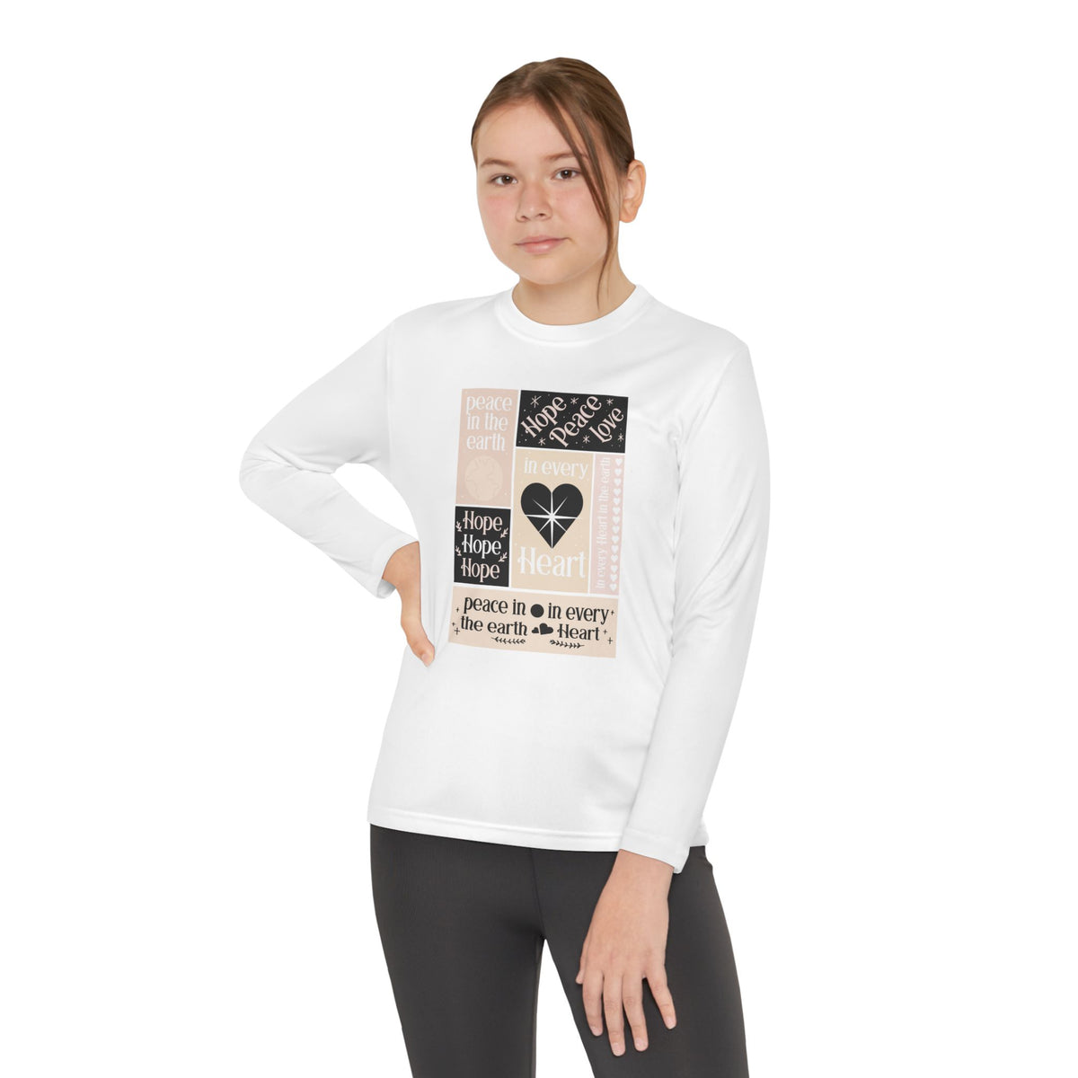 Youth Long Sleeve Competitor Tee Corazón – ropa cristiana para niños – foto 4