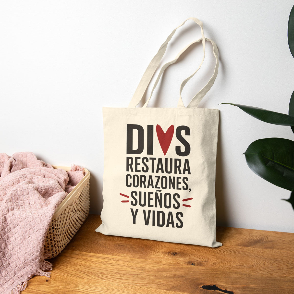 Bolsa de algodón Dios Restaura Corazones, Sueños, Vidas - El Dios que restaura – ropa cristiana para niños – foto 5