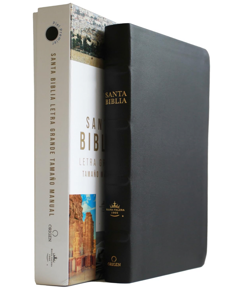 Biblia RVR 1960 letra grande tamaño manual, Piel Premier negro