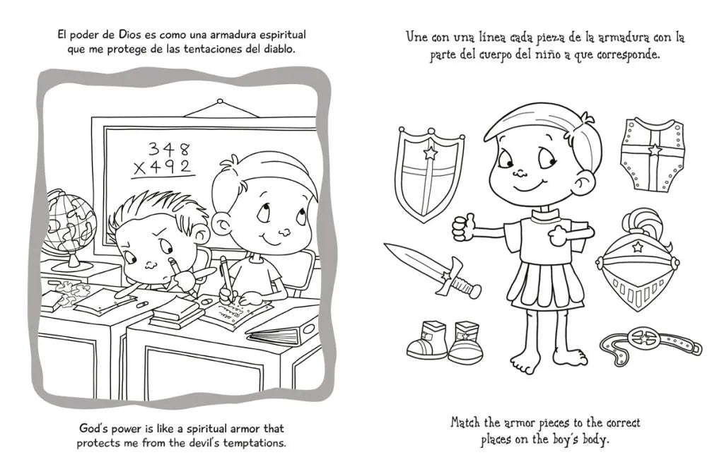 Efesios 6 – Cuaderno para colorear / Coloring book – Ephesians 6 – libro cristiano en español – foto 2