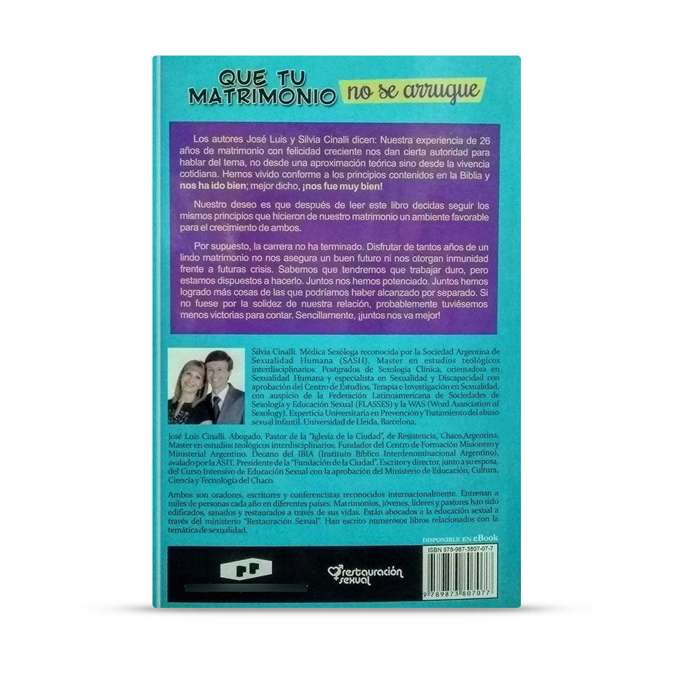 Que tu matrimonio no se arrugue – José Luis y Silvia Cinalli – libro cristiano en español – foto 2
