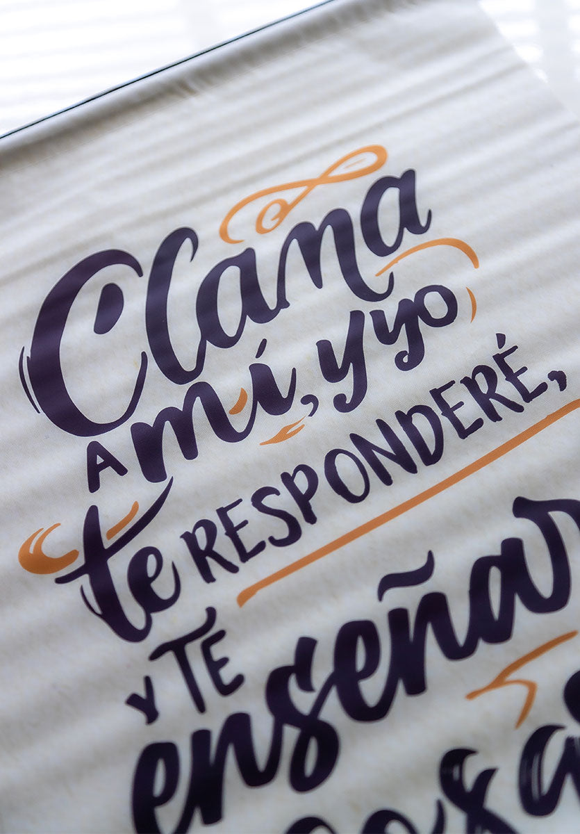 Banner cristiano Jeremías 33:3 – versículo bíblico en español, 40 x 100 cm – foto 4