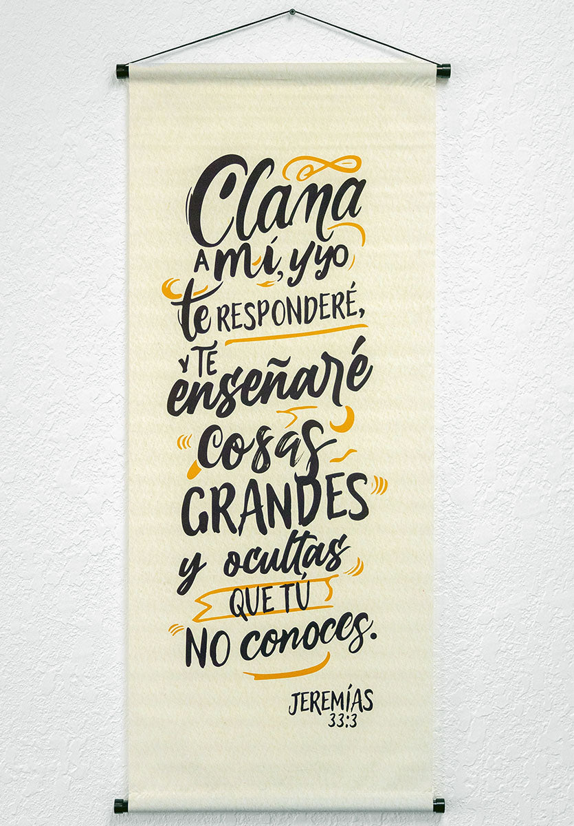 Banner cristiano Jeremías 33:3 – versículo bíblico en español, 40 x 100 cm – foto 2