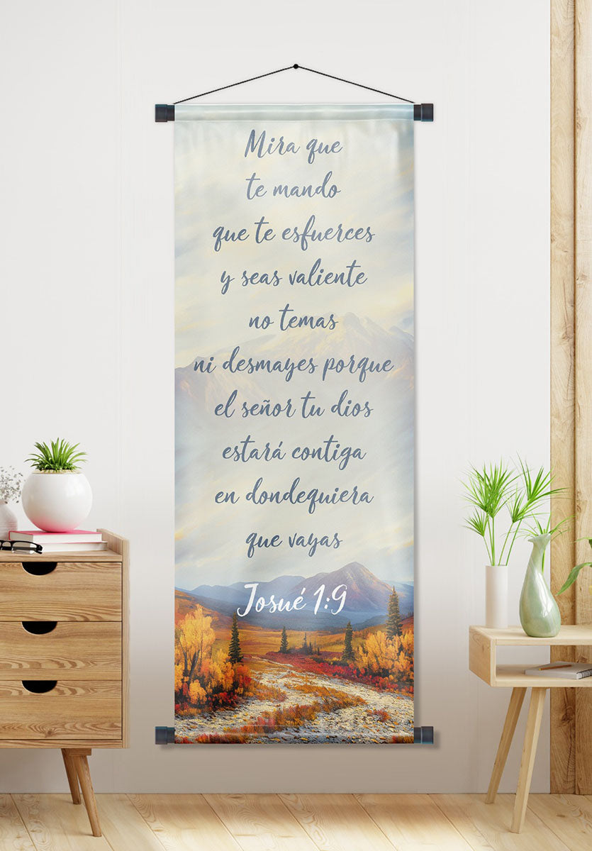 Banner cristiano Josué 1:9 (B) – versículo bíblico en español, 40 x 100 cm – foto 7
