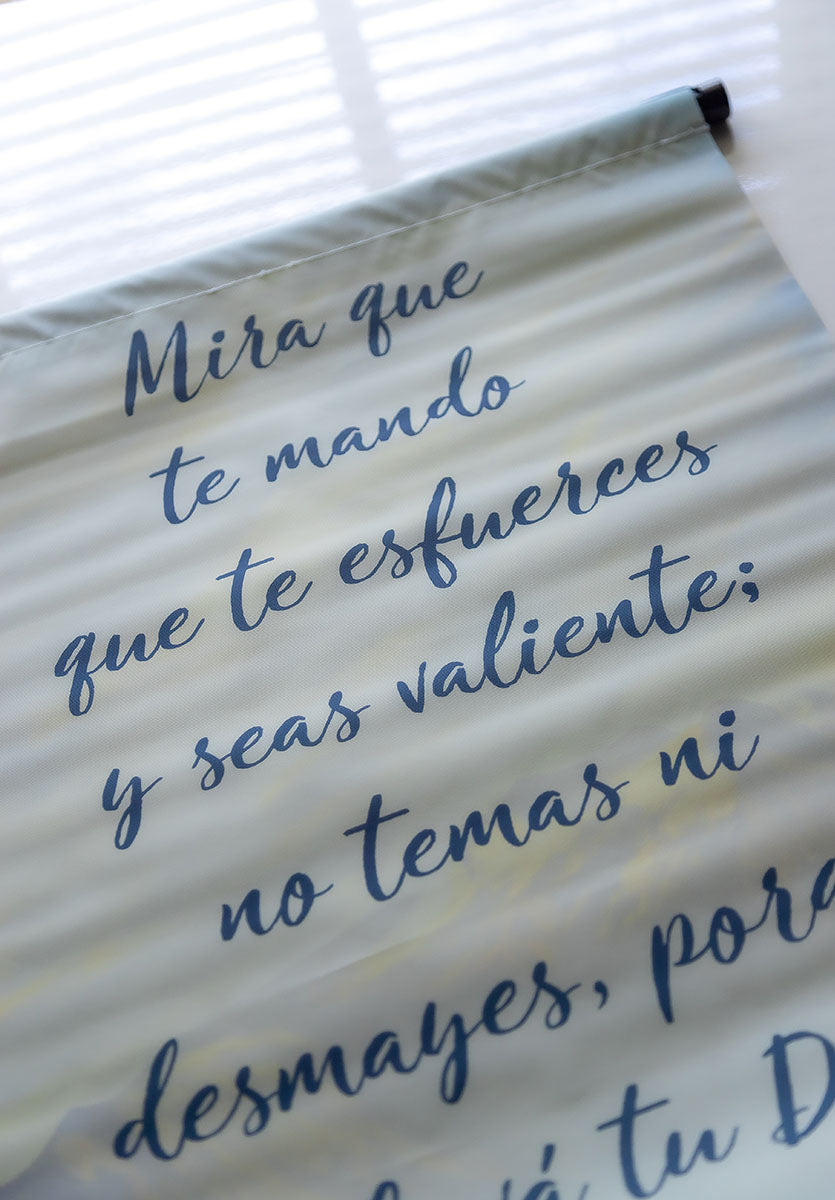 Banner cristiano Josué 1:9 (B) – versículo bíblico en español, 40 x 100 cm – foto 4