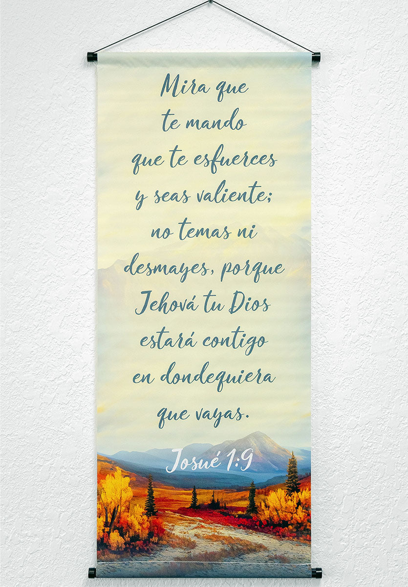 Banner cristiano Josué 1:9 (B) – versículo bíblico en español, 40 x 100 cm – foto 2