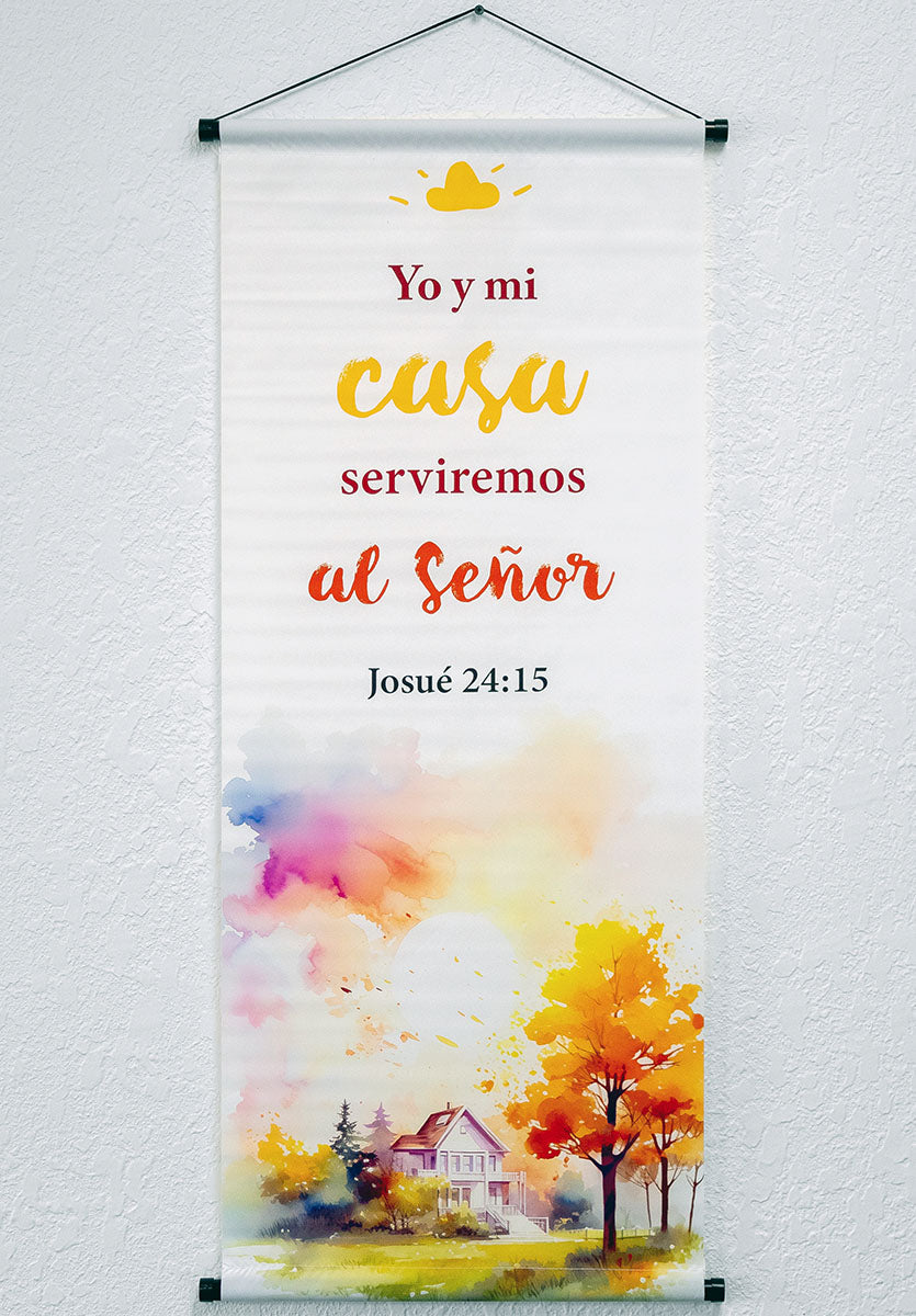 Banner cristiano Josué 24:15 – versículo bíblico en español, 40 x 100 cm – foto 2