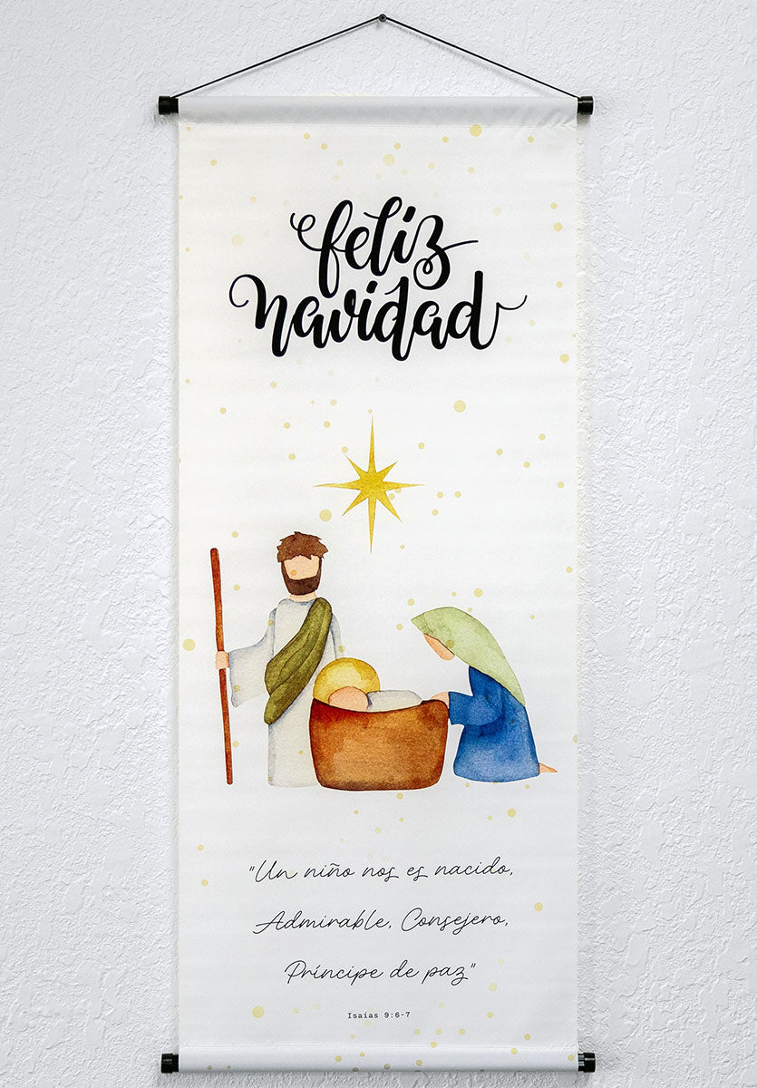 Banner cristiano Navidad – versículo bíblico en español, 40 x 100 cm – foto 2