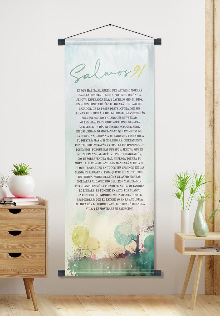 Banner cristiano Salmo 91 (A) – versículo bíblico en español, 40 x 100 cm – foto 6