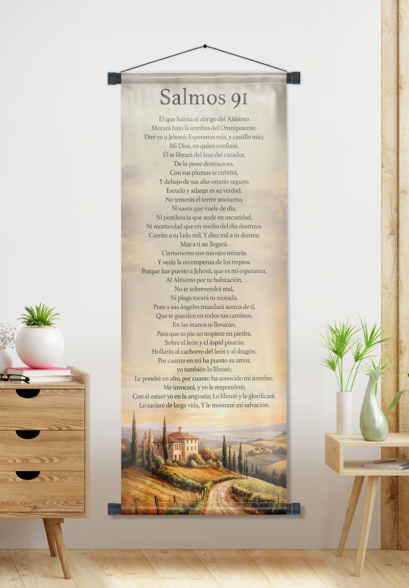 Banner cristiano Salmo 91 (B) – versículo bíblico en español, 40 x 100 cm – foto 5